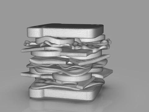 Sandwich Sculpture 3D Print Model