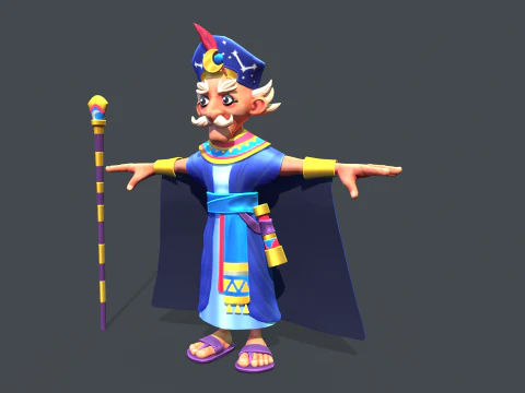 Стилизованный египетский маг 3D Модель