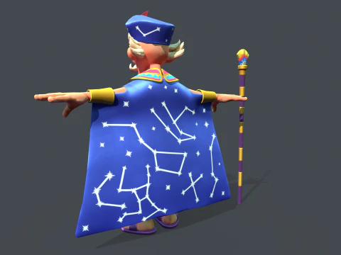 Стилизованный египетский маг 3D Модель