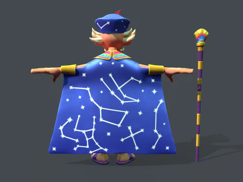 Стилизованный египетский маг 3D Модель