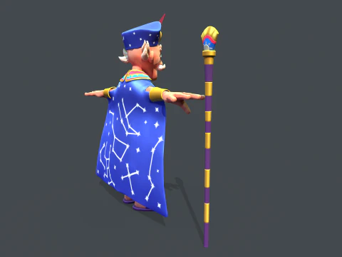 Стилизованный египетский маг 3D Модель