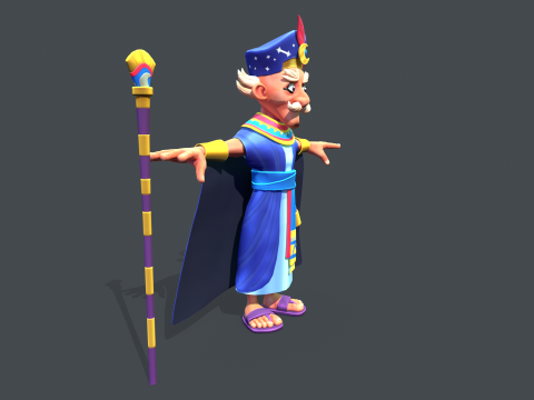Stylized Egyptian Mage Modello 3D