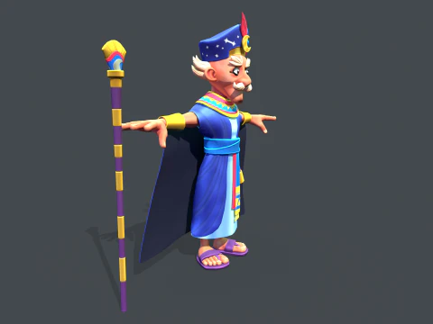 Стилизованный египетский маг 3D Модель