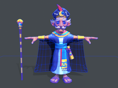Stylized Egyptian Mage Modello 3D