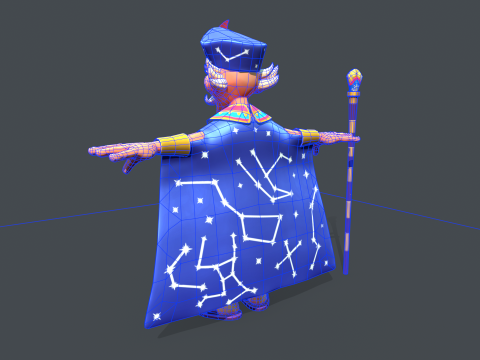 Stylized Egyptian Mage Modello 3D