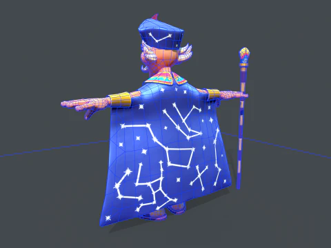 Стилизованный египетский маг 3D Модель