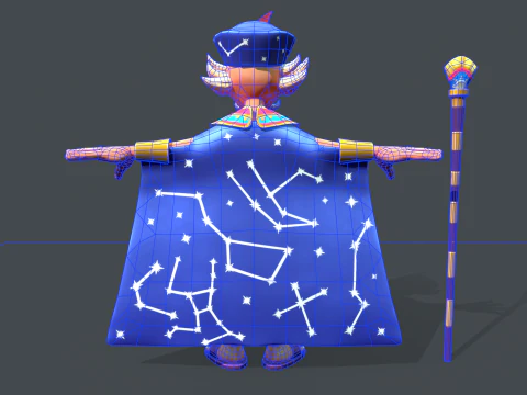 Стилизованный египетский маг 3D Модель