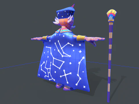 Стилизованный египетский маг 3D Модель