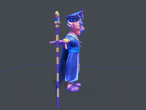 Стилизованный египетский маг 3D Модель
