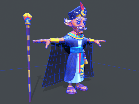 Stylized Egyptian Mage Modello 3D