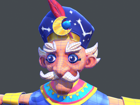 Stylized Egyptian Mage Modello 3D