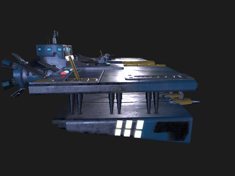 Pirate Rebel Spaceship 3D Model