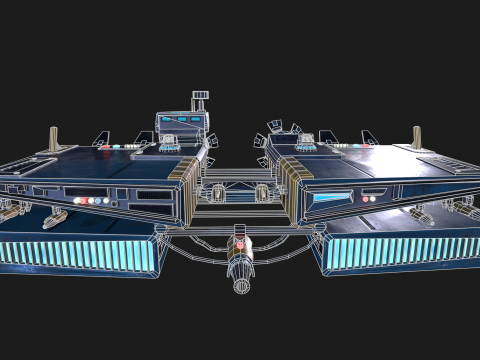 Pirate Rebel Spaceship 3D Model