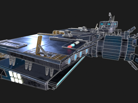 Pirate Rebel Spaceship 3D Model