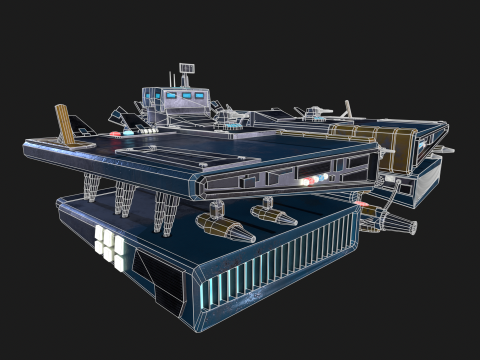 Pirate Rebel Spaceship 3D Model