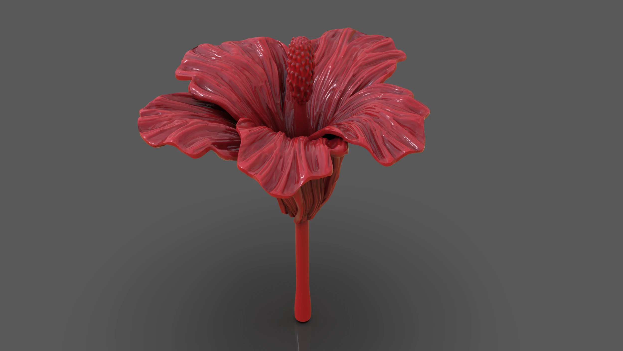 Hibiscus Flower Sculpt 3D Print Model .c4d .max .obj .3ds .fbx .stl .blend 