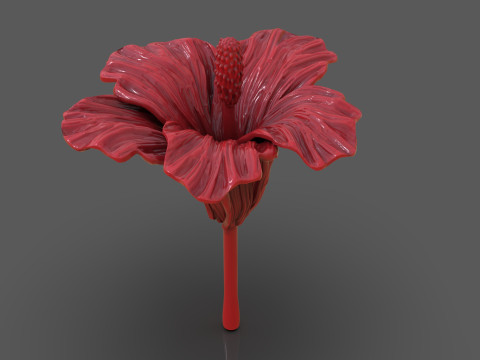 Hibiscus Flower Sculpt 3D Print Model