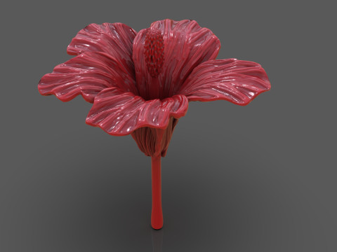 Hibiscus Flower Sculpt 3D 프린트 모델