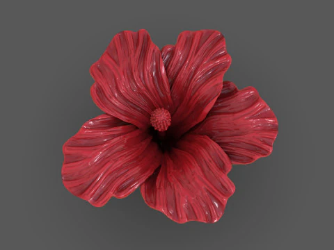 Hibiscus Flower Sculpt 3D Print Model