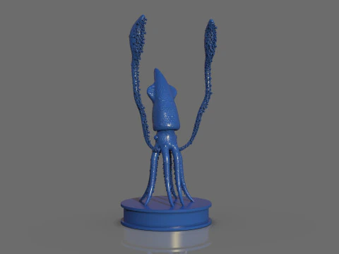 Inktvis sculptuur 3D printmodel