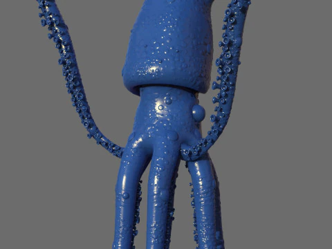 Inktvis sculptuur 3D printmodel