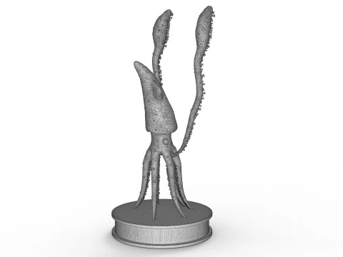 Inktvis sculptuur 3D printmodel