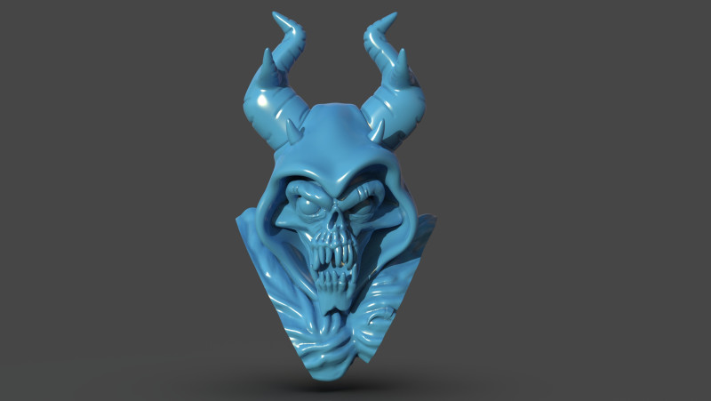 The Horned King Mask Sculpture 3D Print Model .c4d .max .obj .3ds .fbx .stl .blend 