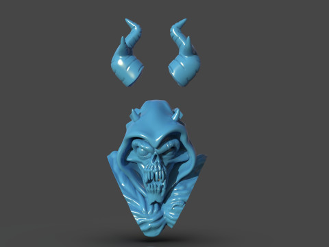 The Horned King Mask Sculpture 3D Print Model