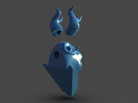 The Horned King Mask Sculpture 3D Print Model