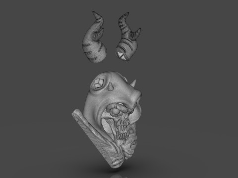 The Horned King Mask Sculpture 3D Print Model