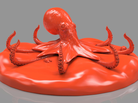 Red Octopus Figurine Modelo de impresión 3D