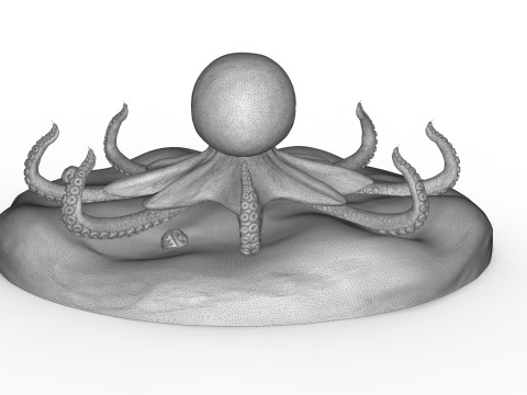 Red Octopus Figurine 3D-printmodel