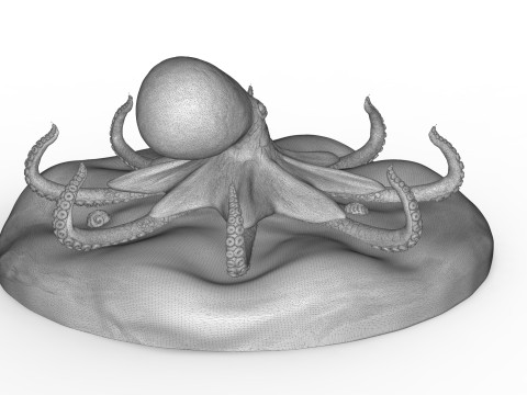 Red Octopus Figurine 3D-printmodel