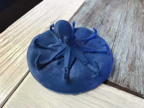 Red Octopus Figurine 3D-printmodel