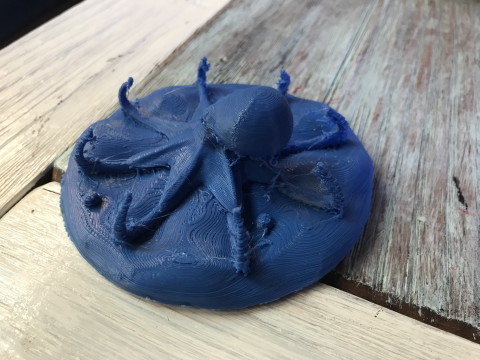 Red Octopus Figurine 3D-printmodel
