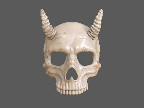 Skull Masks Pack 3 Horns Modèles 3D en vedette