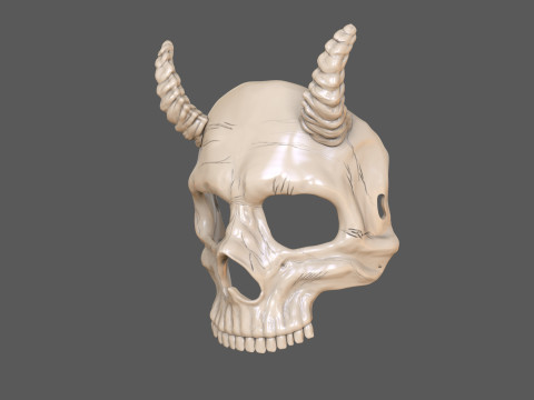 Skull Masks Pack 3 Horns Modèles 3D en vedette