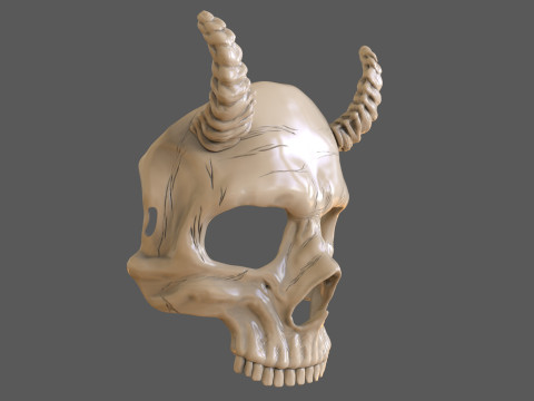 Skull Masks Pack 3 Horns Modèles 3D en vedette