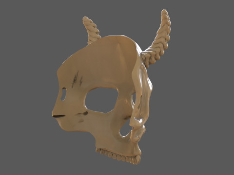 Skull Masks Pack 3 Horns Modèles 3D en vedette