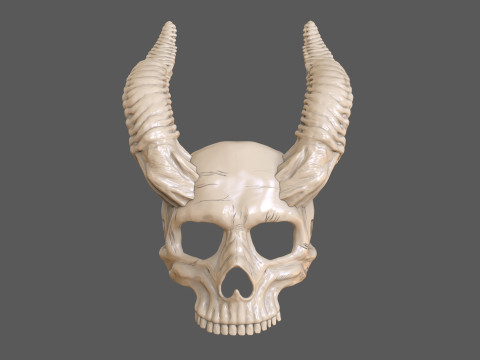 Skull Masks Pack 3 Horns Modèles 3D en vedette