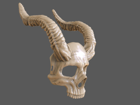 Skull Masks Pack 3 Horns Modèles 3D en vedette