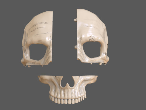 Skull Masks Pack 3 Horns Modèles 3D en vedette