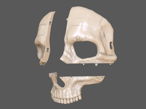 Skull Masks Pack 3 Horns Modèles 3D en vedette