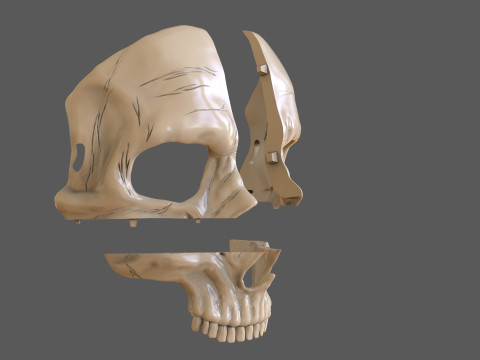 Skull Masks Pack 3 Horns Modèles 3D en vedette