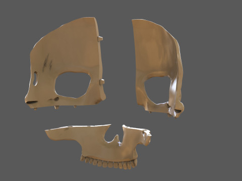 Skull Masks Pack 3 Horns Modèles 3D en vedette