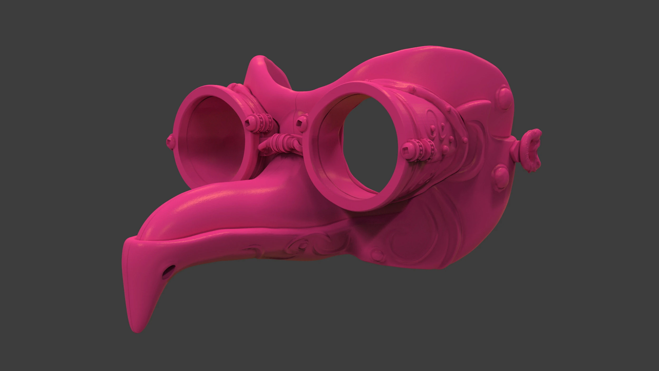 Royal Steampunk Penguin Mask 3D Print Model .c4d .max .obj .3ds .fbx .stl .blend