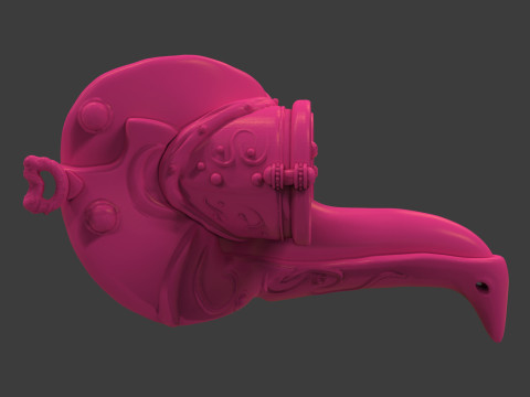 Royal Steampunk Penguin Mask Modelo de impresión 3D