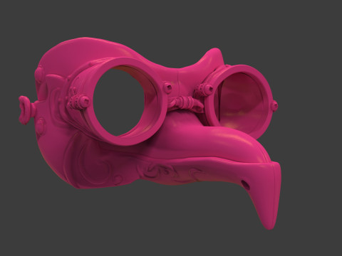 Royal Steampunk Penguin Mask Modelo de impresión 3D