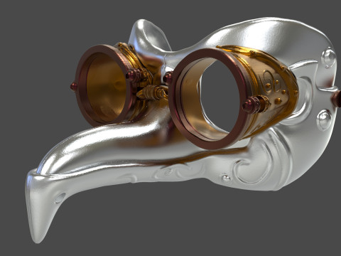 Royal Steampunk Penguin Mask Modelo de impresión 3D