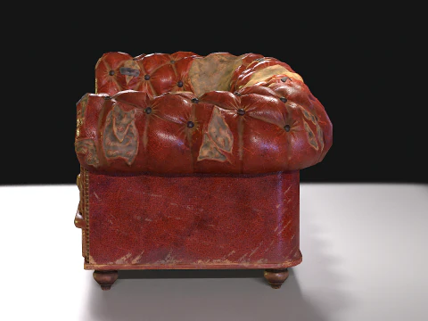 Sof&aacute; Chesterfield danificado Modelo 3D